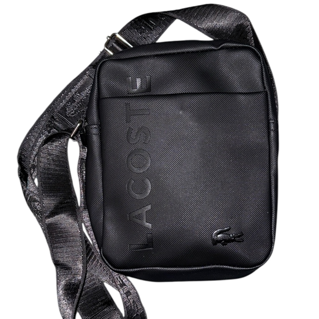 Lacoste Unisex Black Messenger Bag Lacoste Unisex Black Messenger Bag
